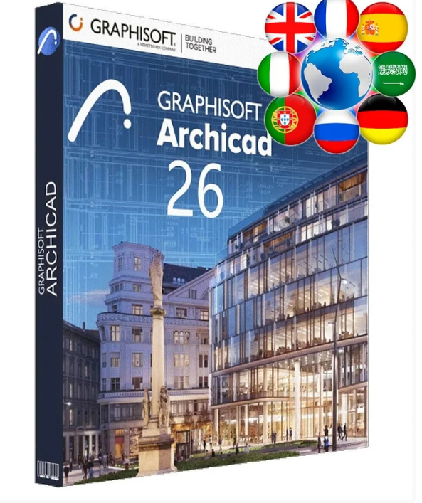 Graphisoft Archicad 26 | Anglais, Allemand, Fra, Italien + | Fenêtres